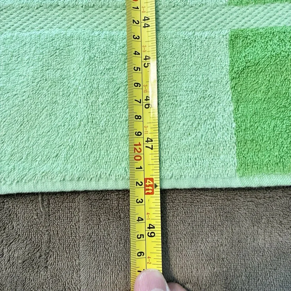 Vintage Fieldcrest Towel Set Green Stripe, 1 Bath, 2 Hand, 3 Pc Royal Velvet